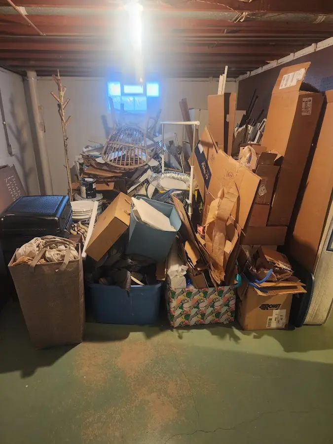 Roll-off dumpster container at job site for Roll Off Dumpster Rental in Portage